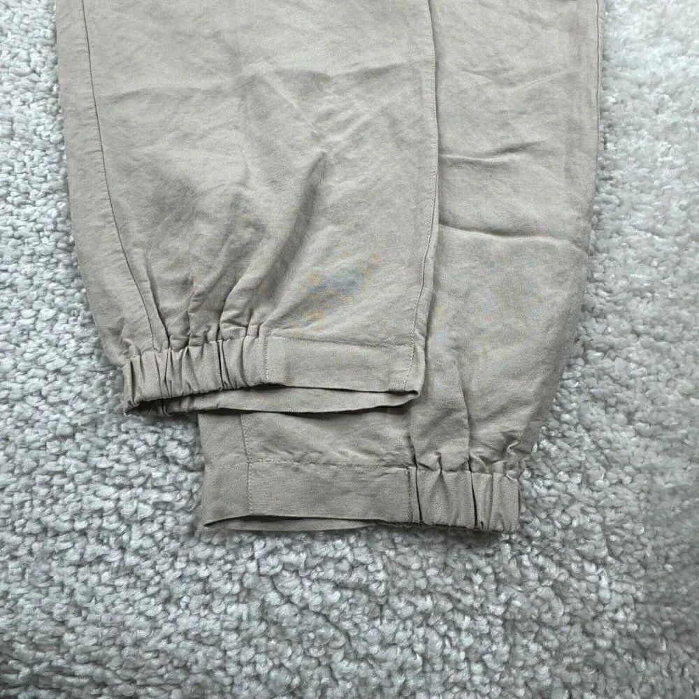 Sandro Linen Blend Barrel Drawstring Pants Beige - Picture 7 of 10
